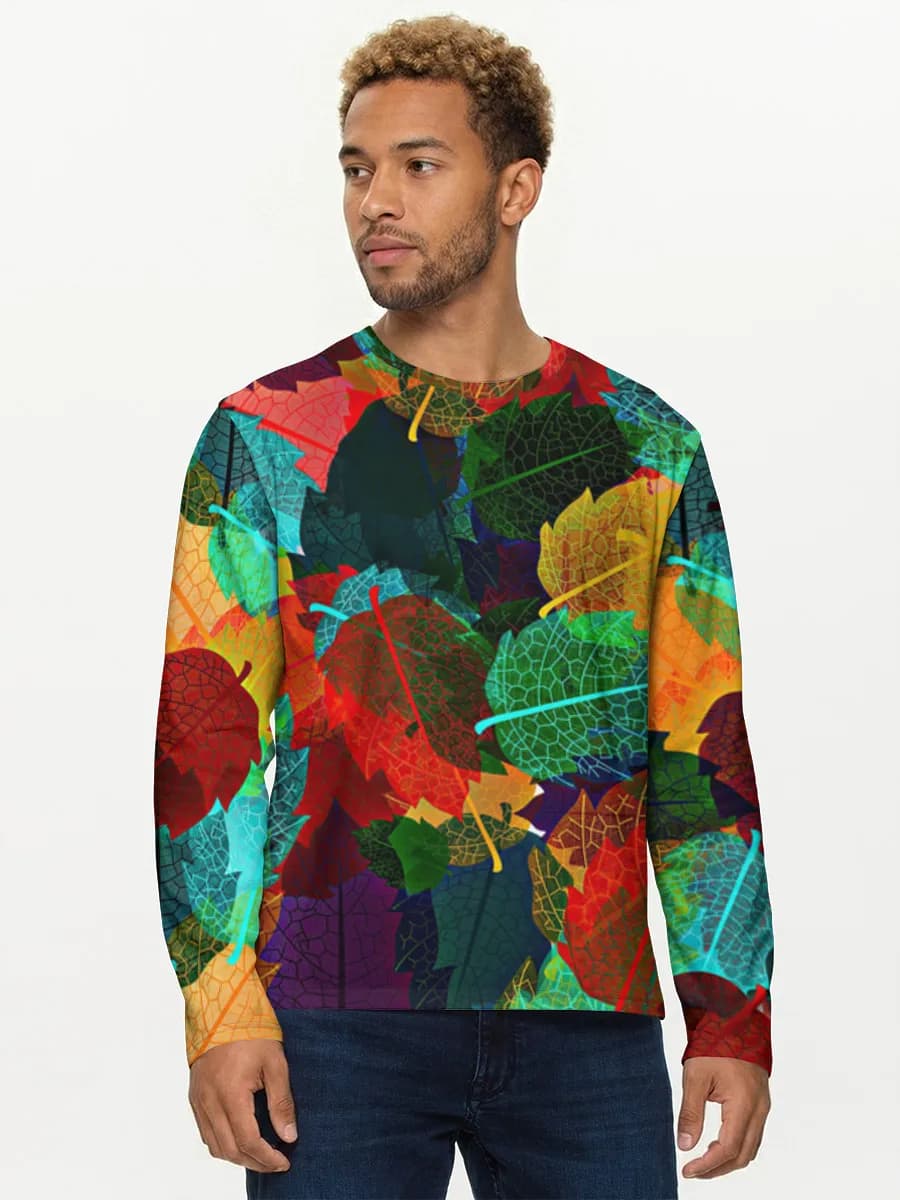 Herren Baumwoll Langarmshirt