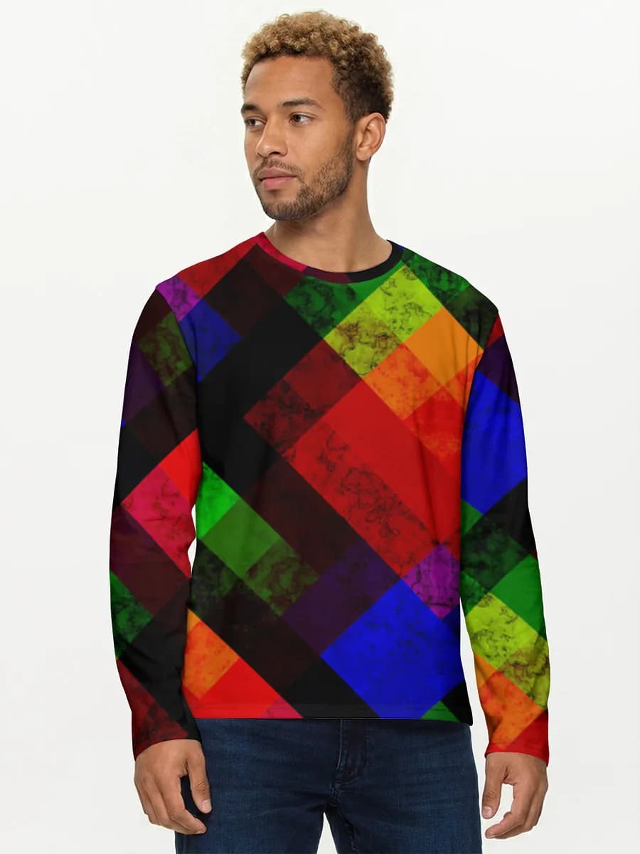 Herren Baumwoll Langarmshirt