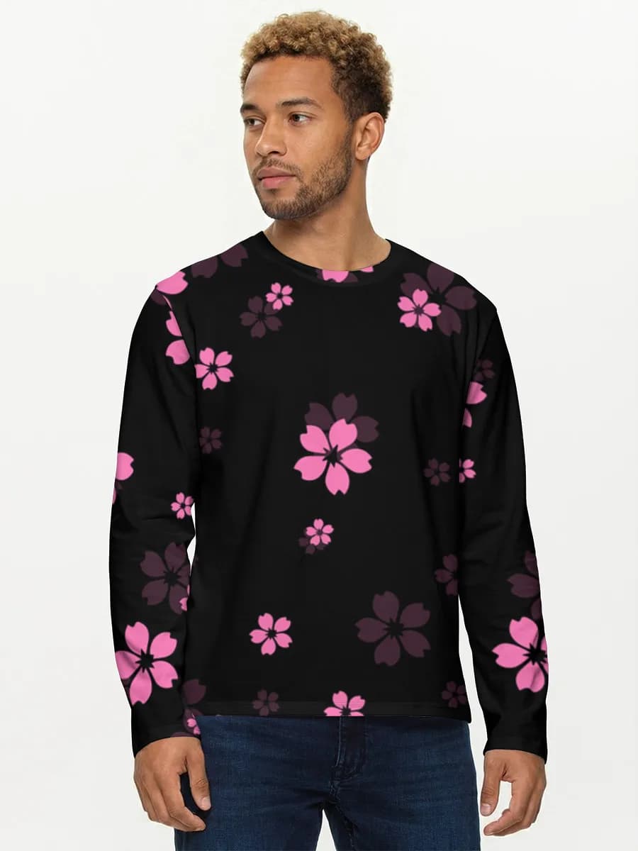 Herren Baumwoll Langarmshirt