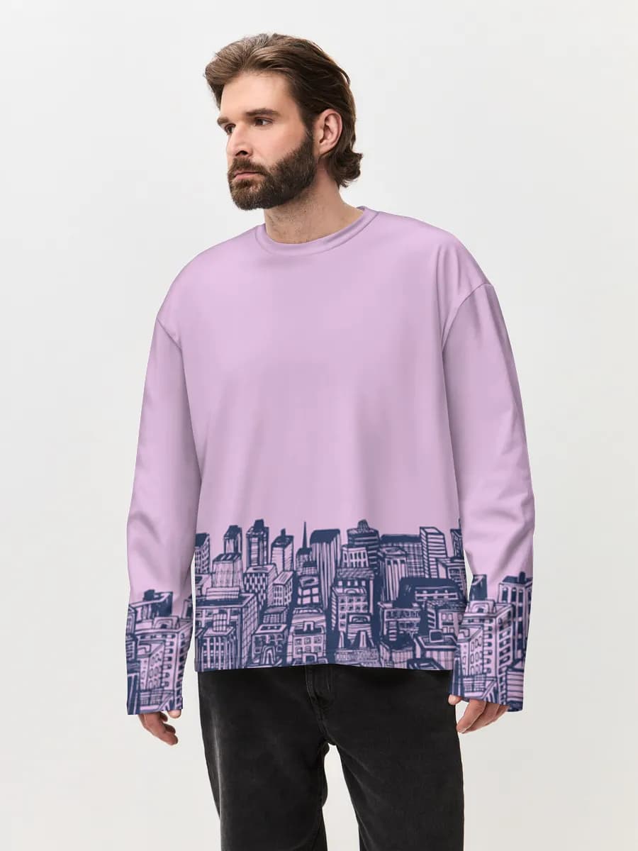 T-shirt Manches Longues Coton Oversize Homme