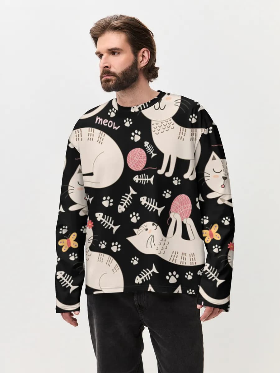 Men's oversized cotton long sleeve