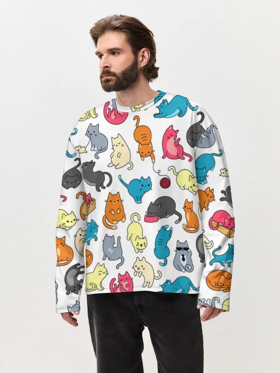 Men's oversized cotton long sleeve