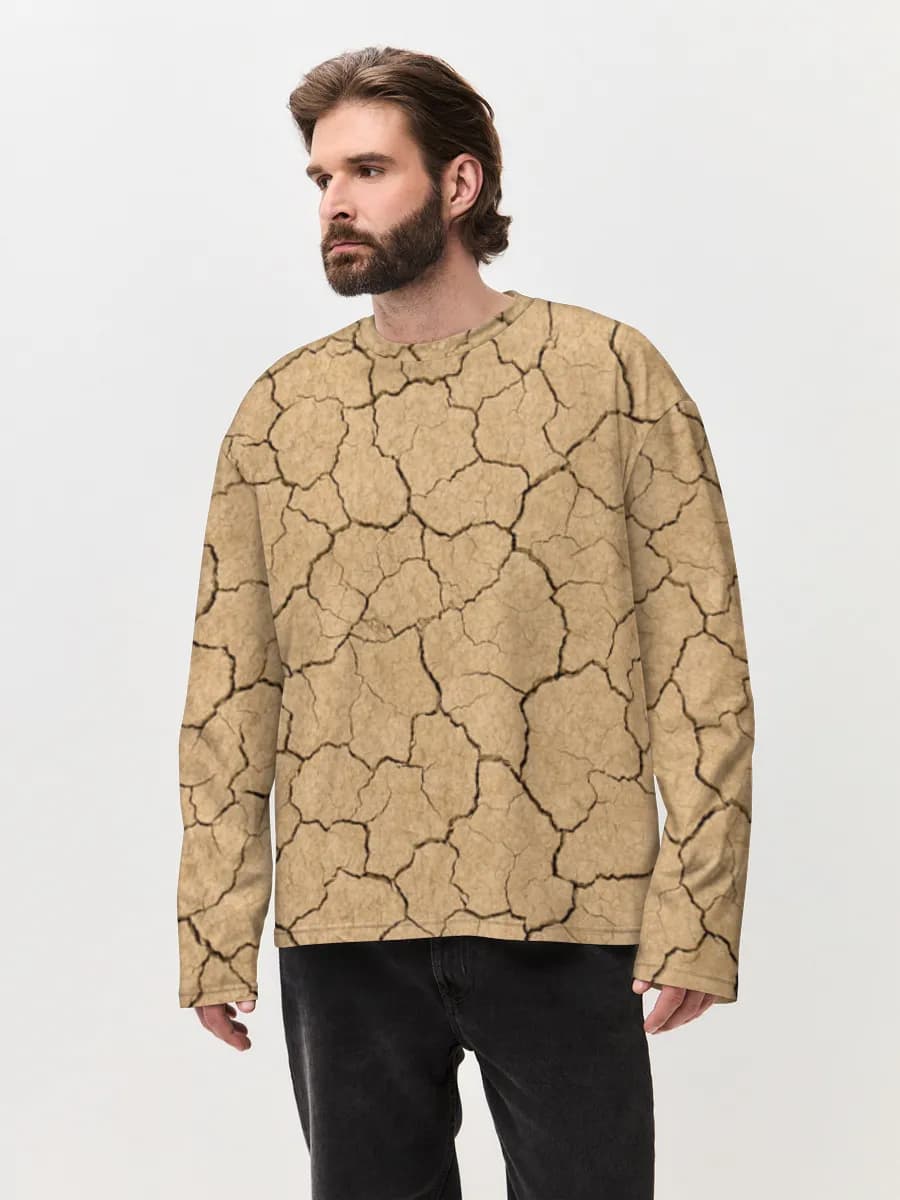 Camiseta de manga larga de algodón extragrande para hombre