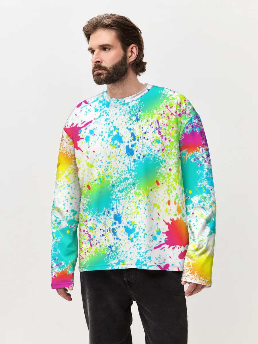 Camiseta de manga larga de algodón extragrande para hombre