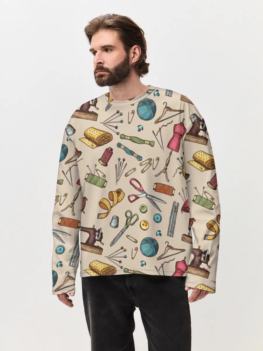 Men's oversized cotton long sleeve