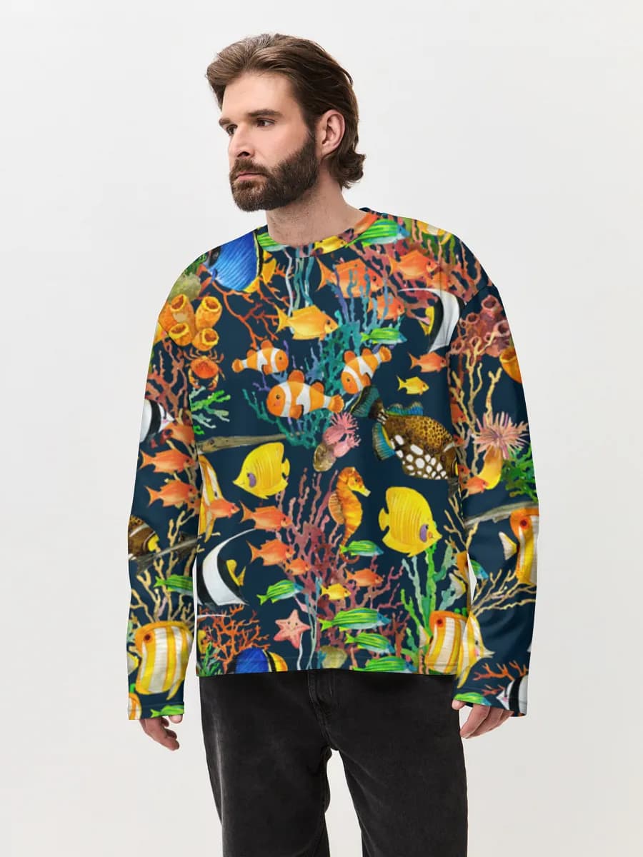 Men's oversized cotton long sleeve