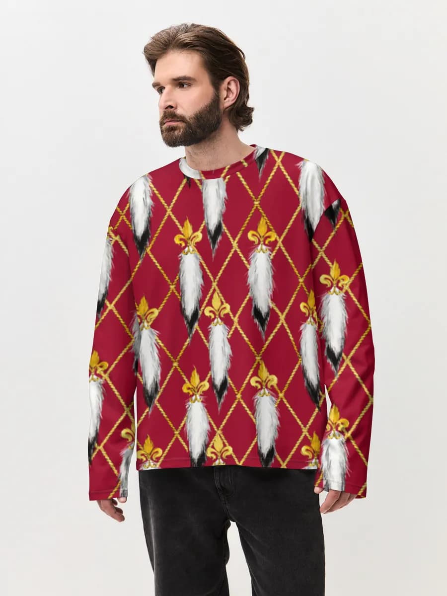 Camiseta de manga larga de algodón extragrande para hombre