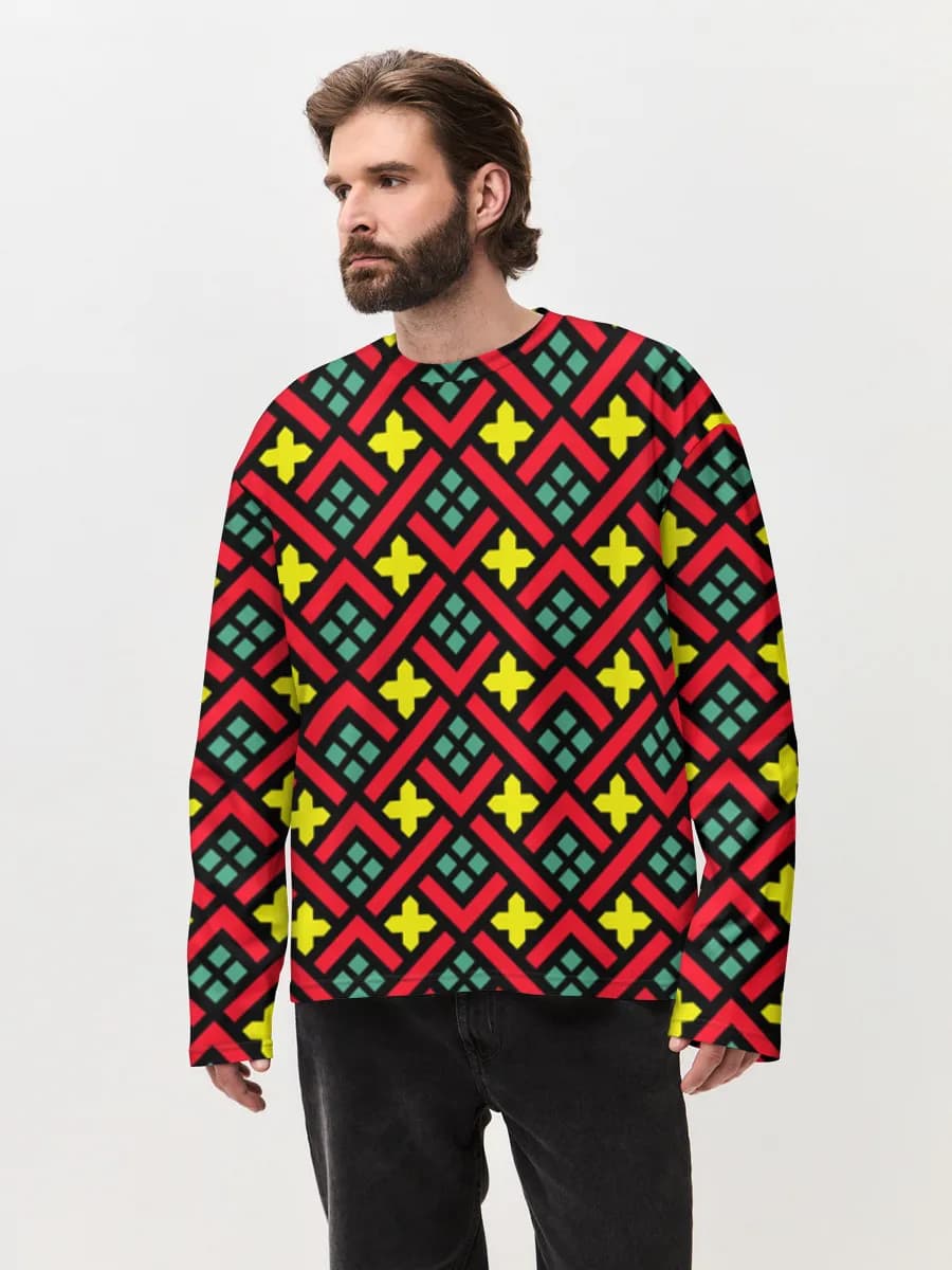 T-shirt Manches Longues Coton Oversize Homme