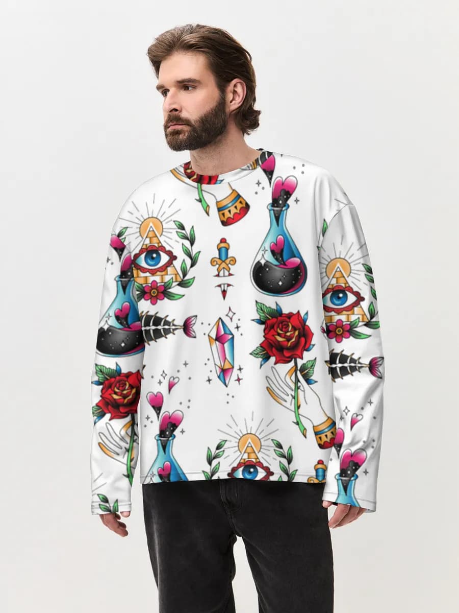 Men's oversized cotton long sleeve