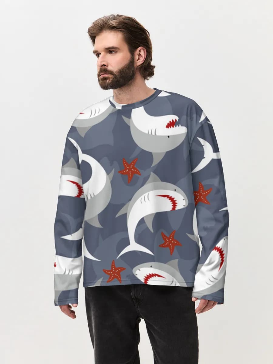 Men's oversized cotton long sleeve