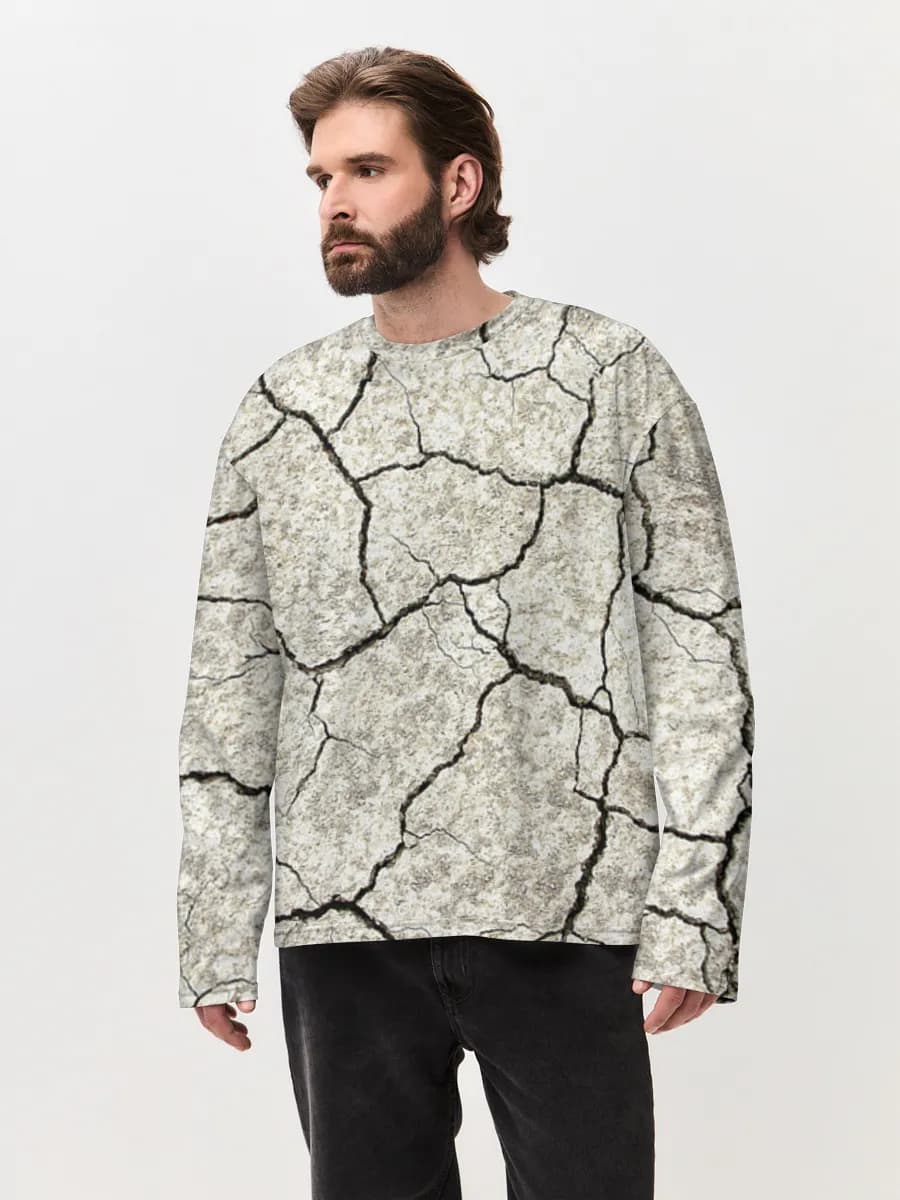 Camiseta de manga larga de algodón extragrande para hombre
