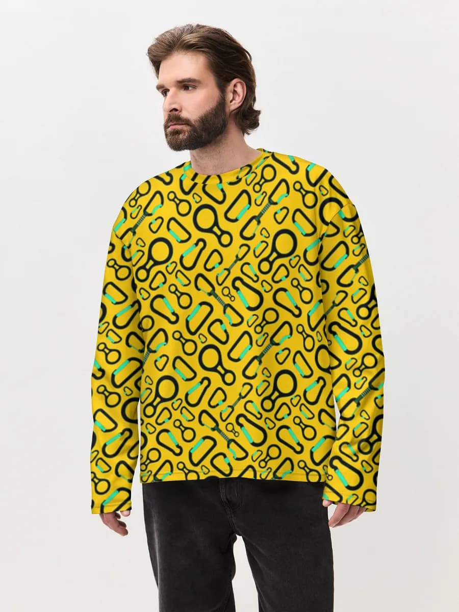Camiseta de manga larga de algodón extragrande para hombre