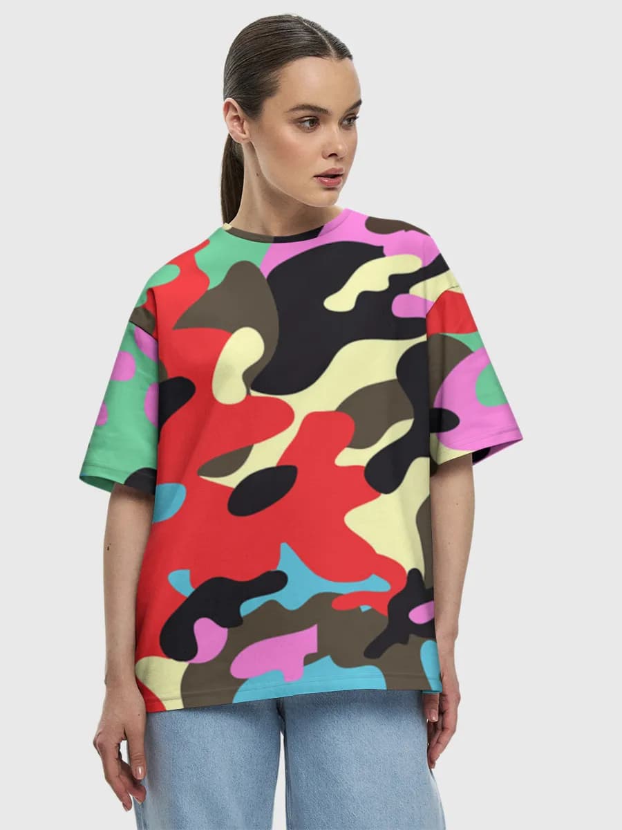 Camiseta de algodón extragrande para mujer