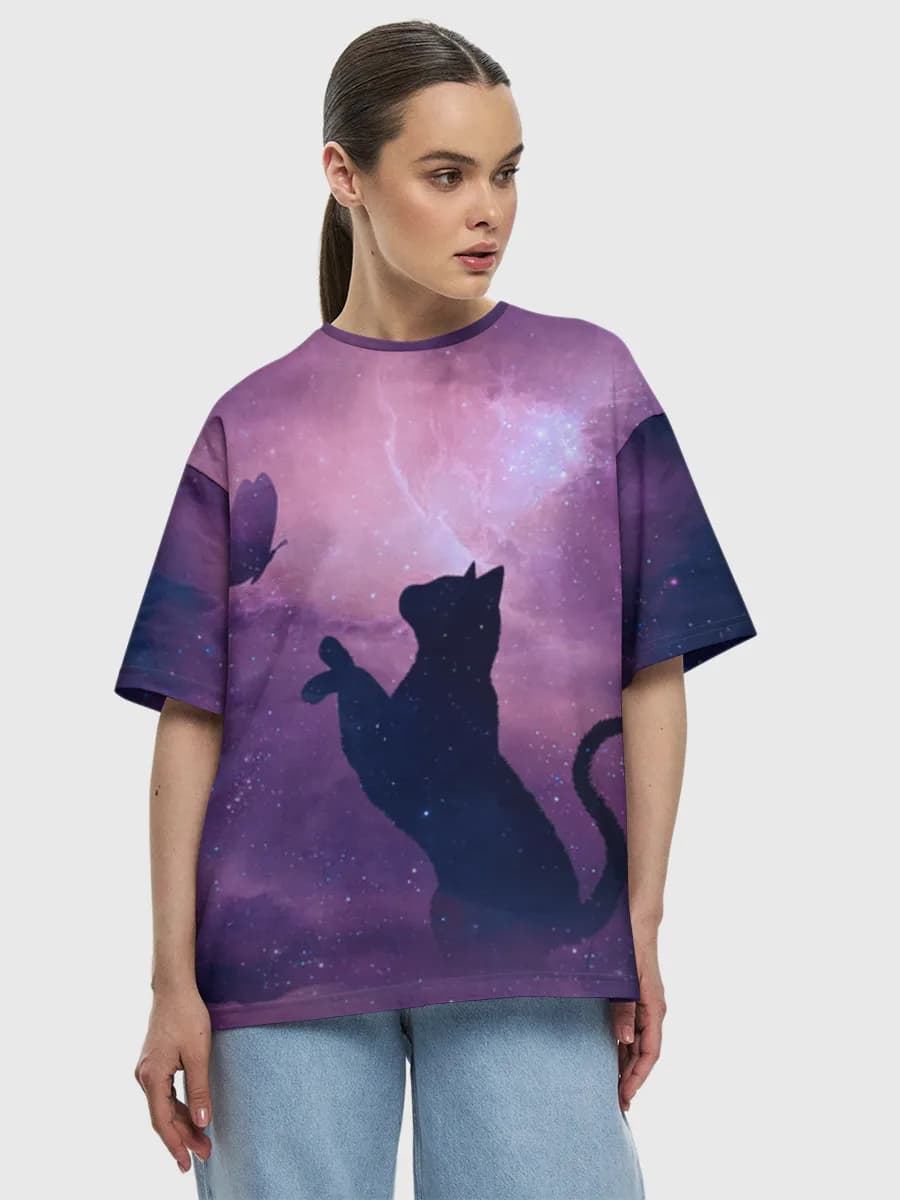 Camiseta de algodón extragrande para mujer
