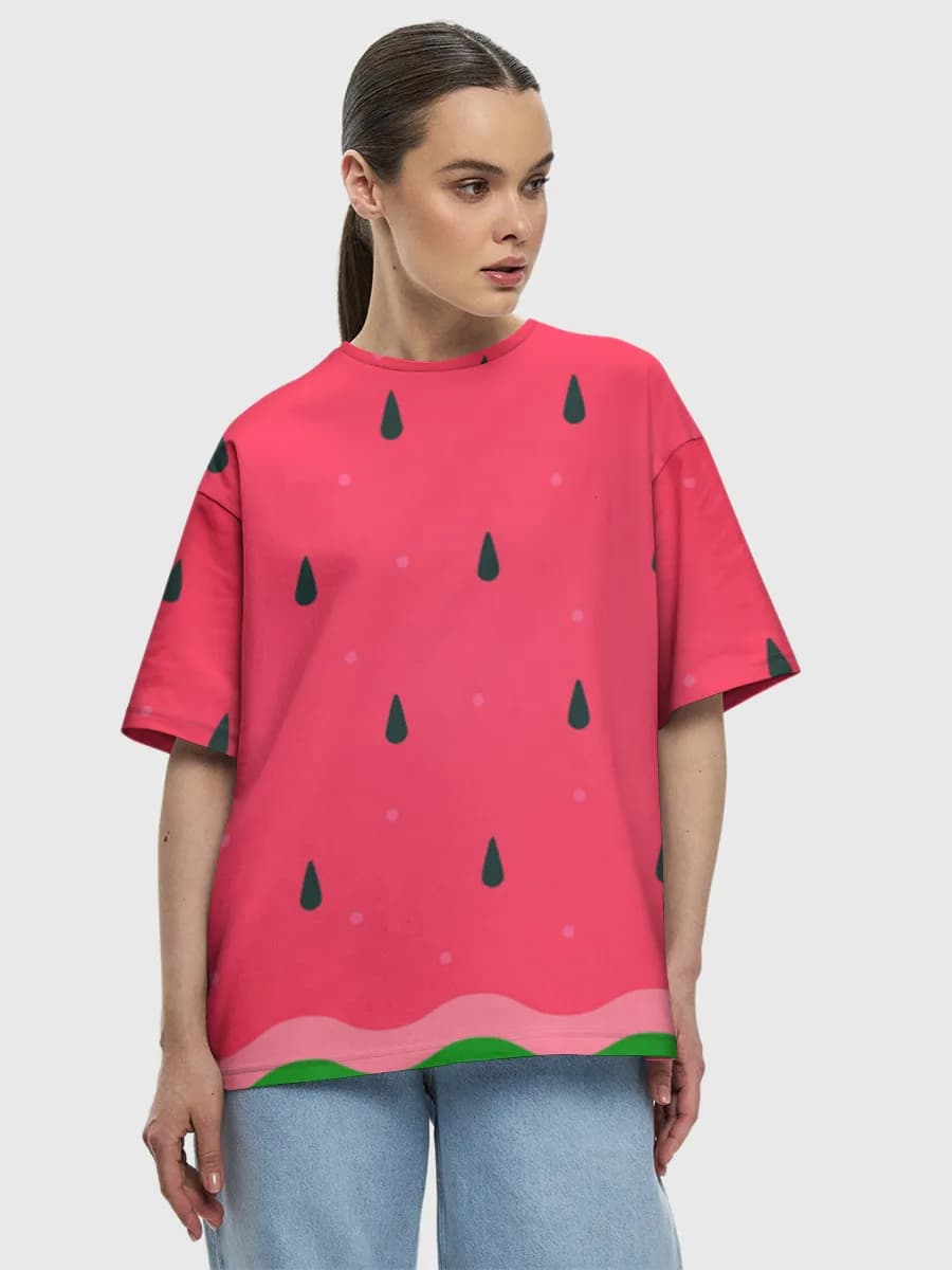 Camiseta de algodón extragrande para mujer