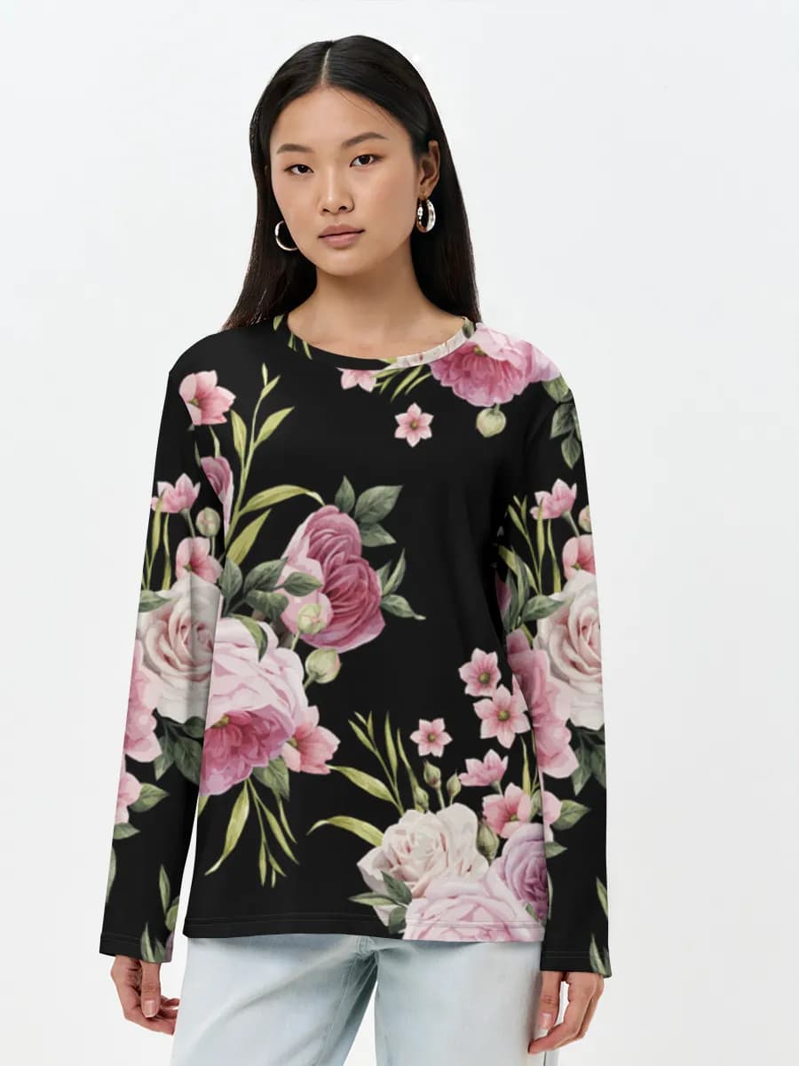 Camisa de manga larga para mujer. Algodón.