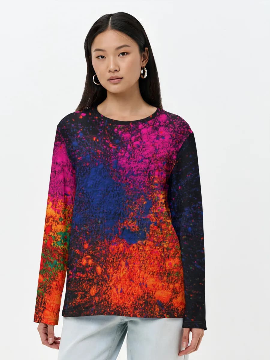 Damen Baumwoll Langarmshirt