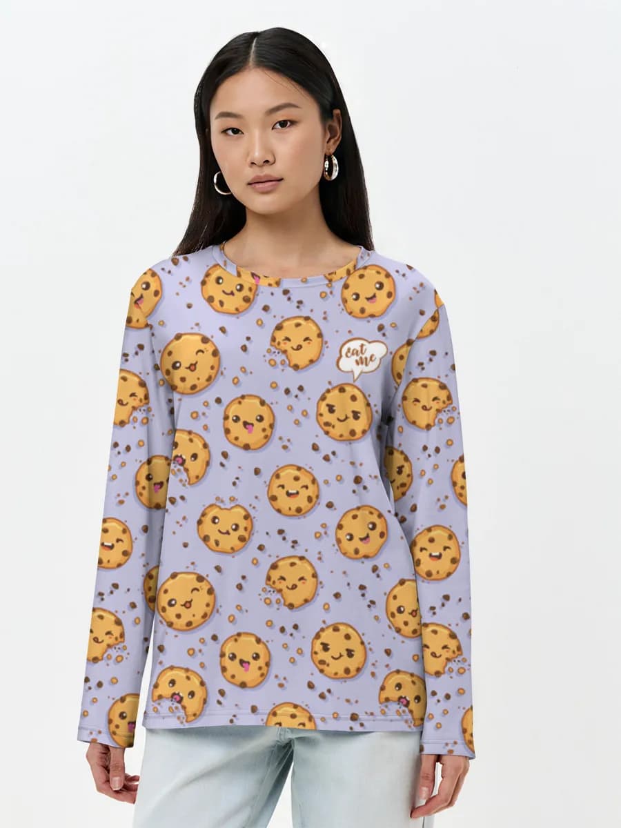 Damen Baumwoll Langarmshirt