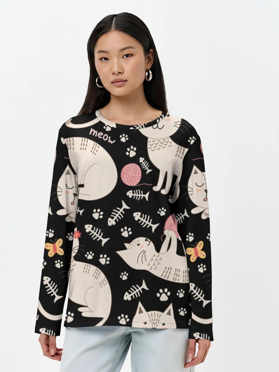 Women's long sleeve shirt. Cotton