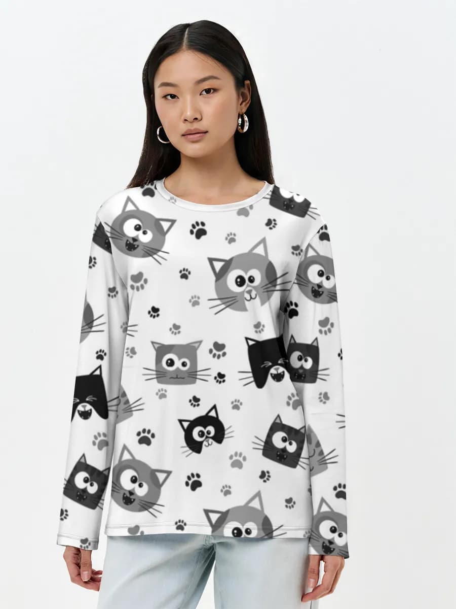 Camisa de manga larga para mujer. Algodón.