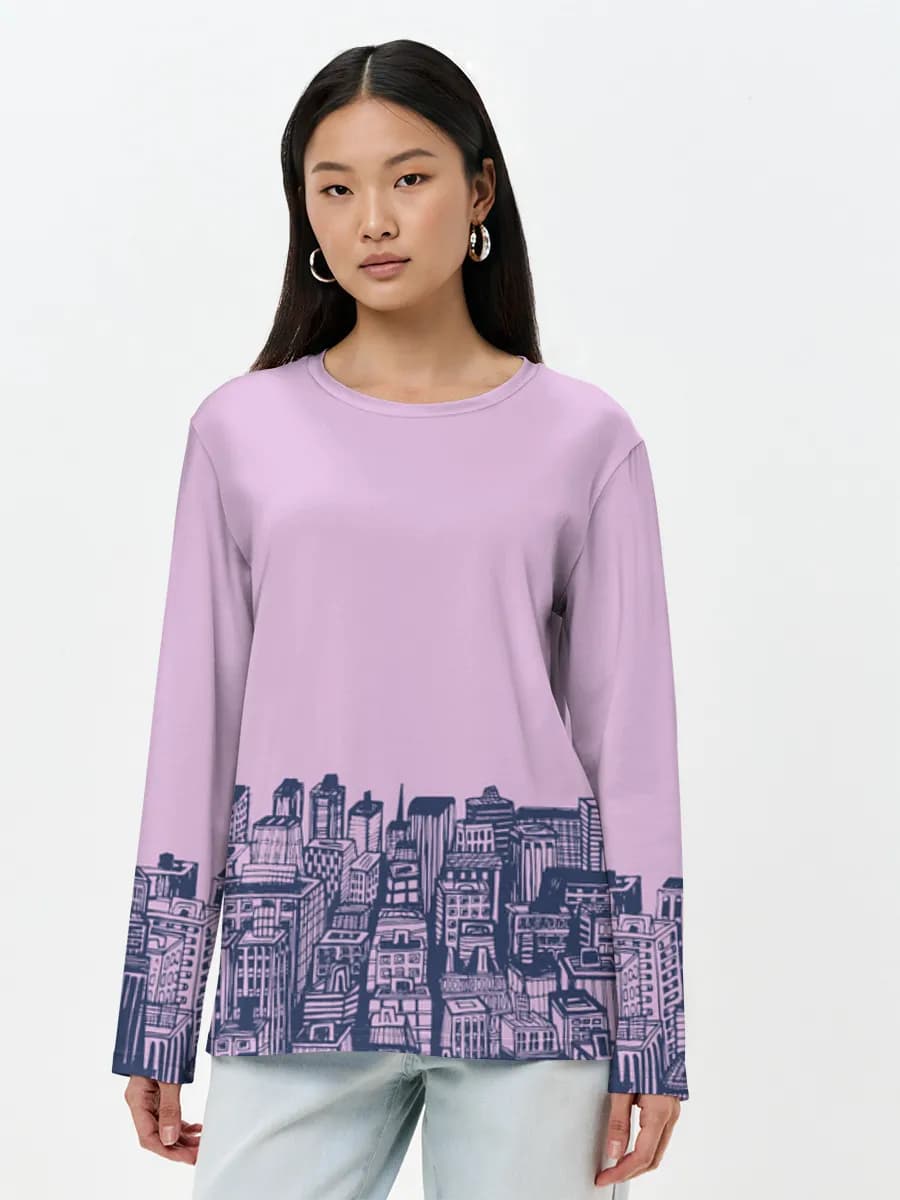 T-shirt Coton Manches Longues Femme