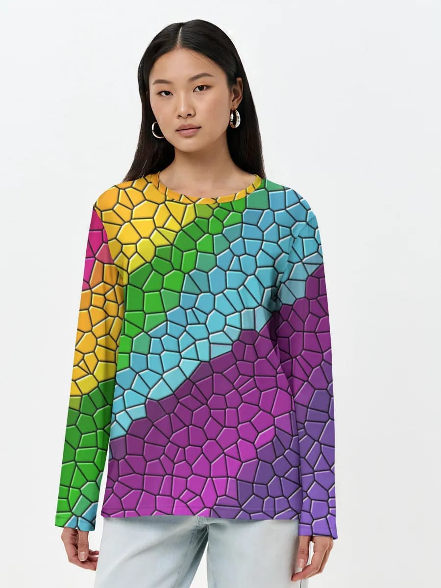 Camisa de manga larga para mujer. Algodón.