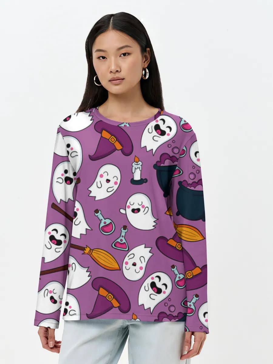 Camisa de manga larga para mujer. Algodón.