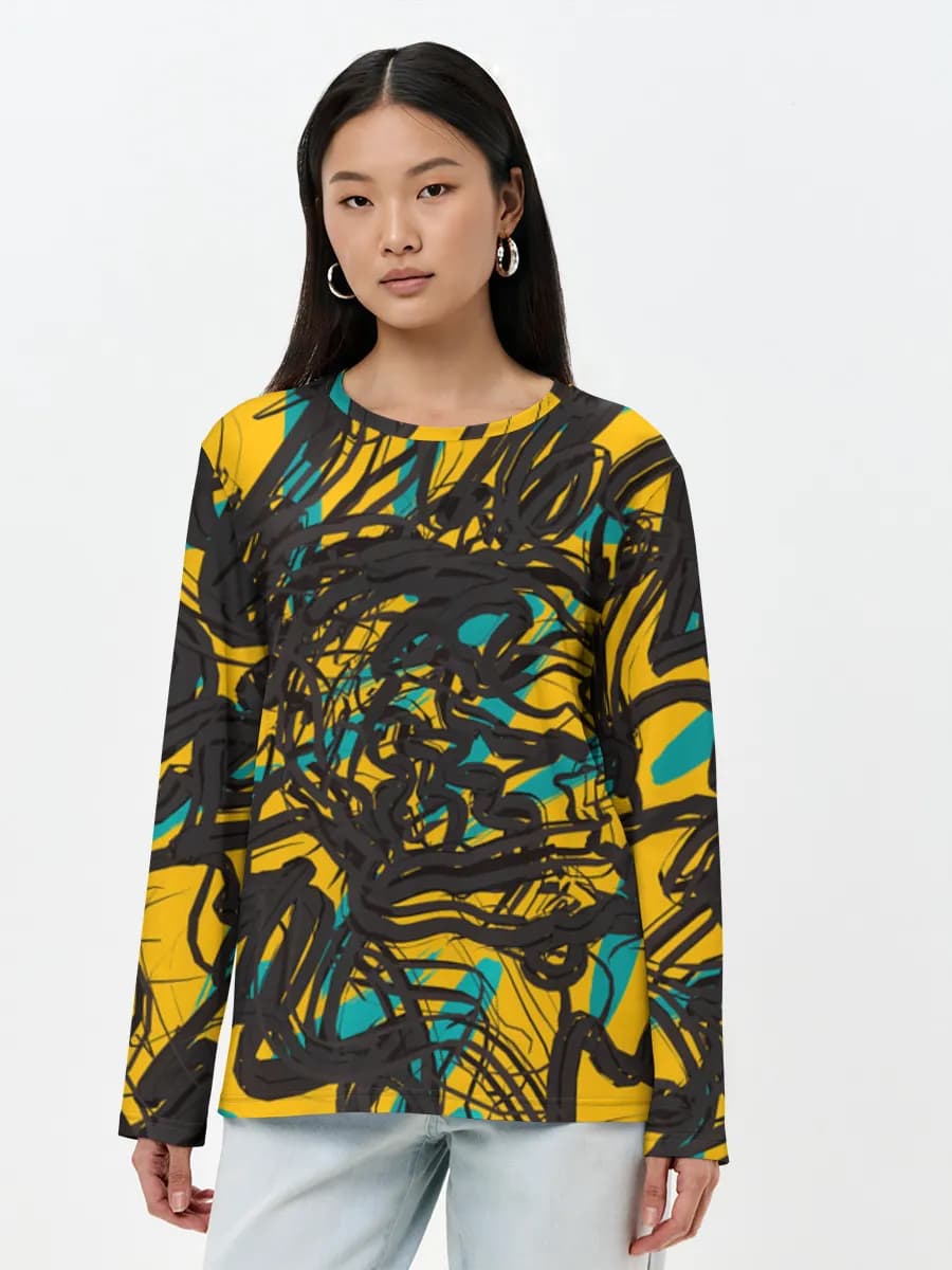 Camisa de manga larga para mujer. Algodón.