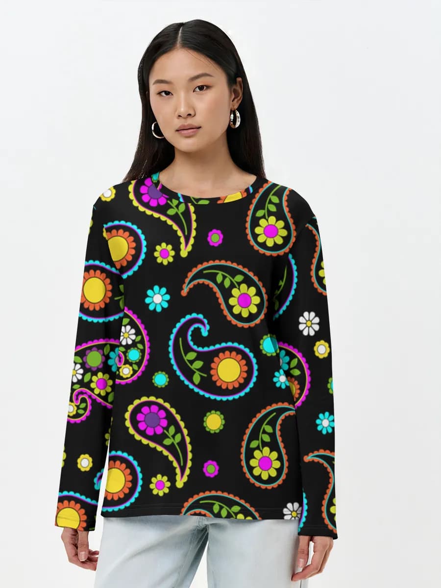 Damen Baumwoll Langarmshirt