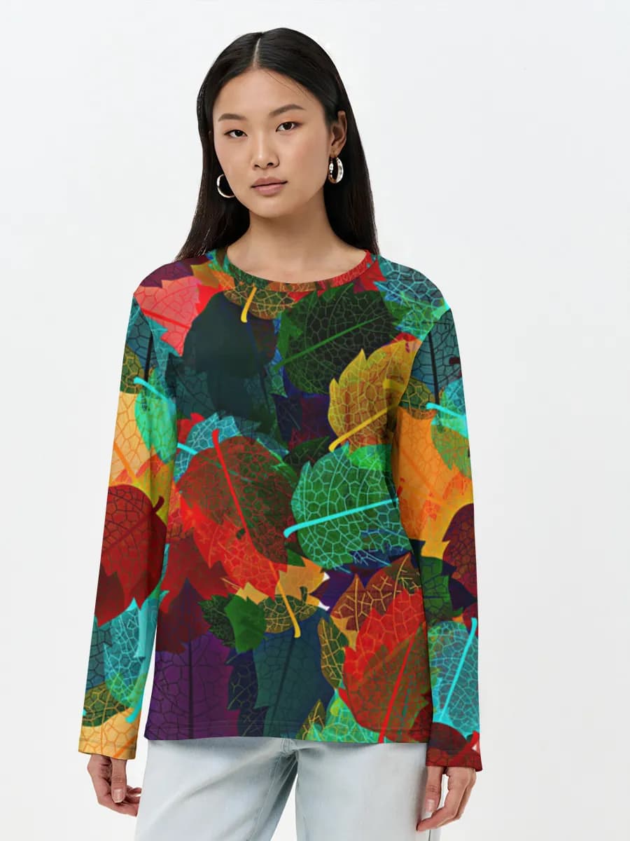Damen Baumwoll Langarmshirt