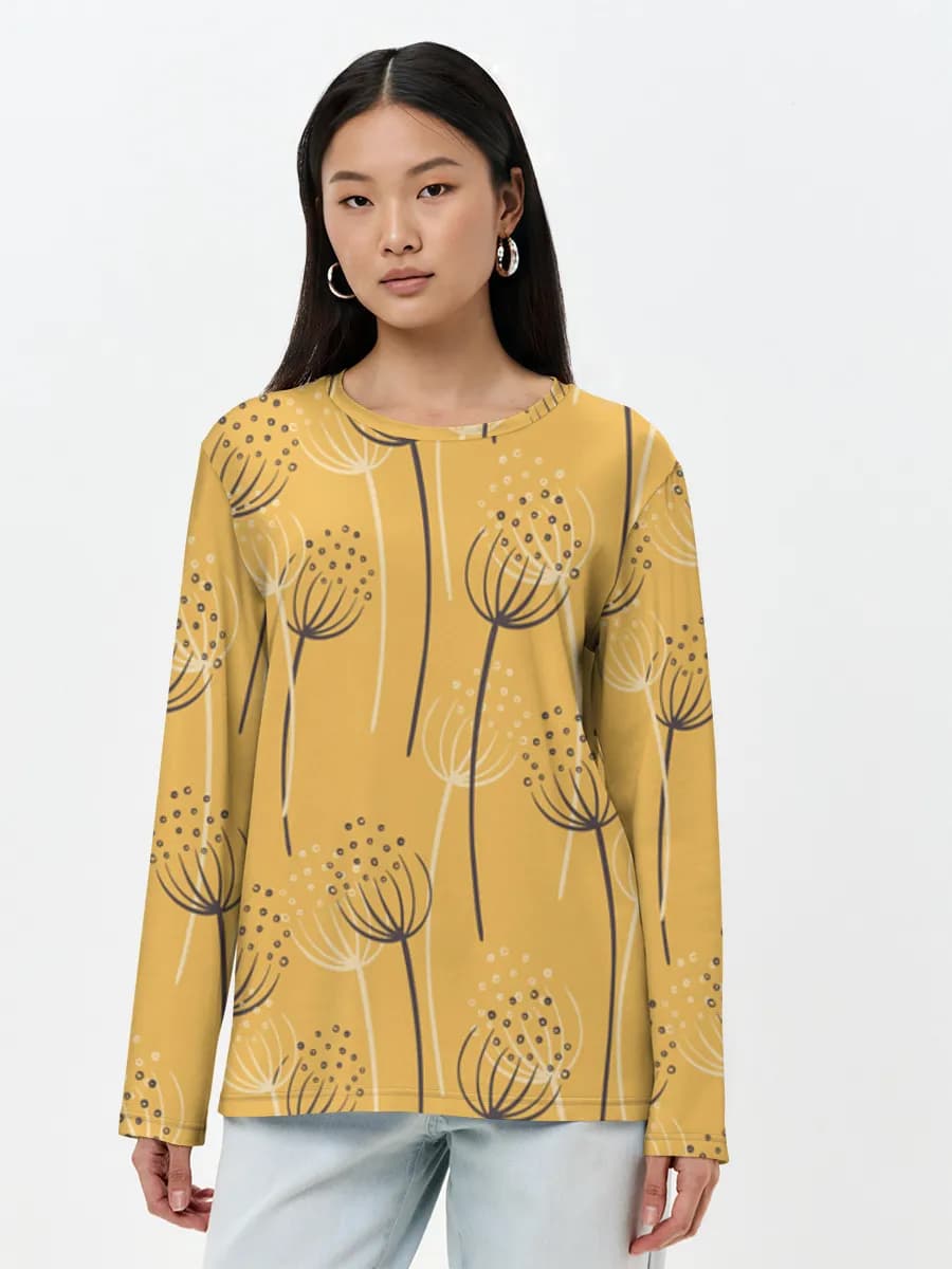 Damen Baumwoll Langarmshirt