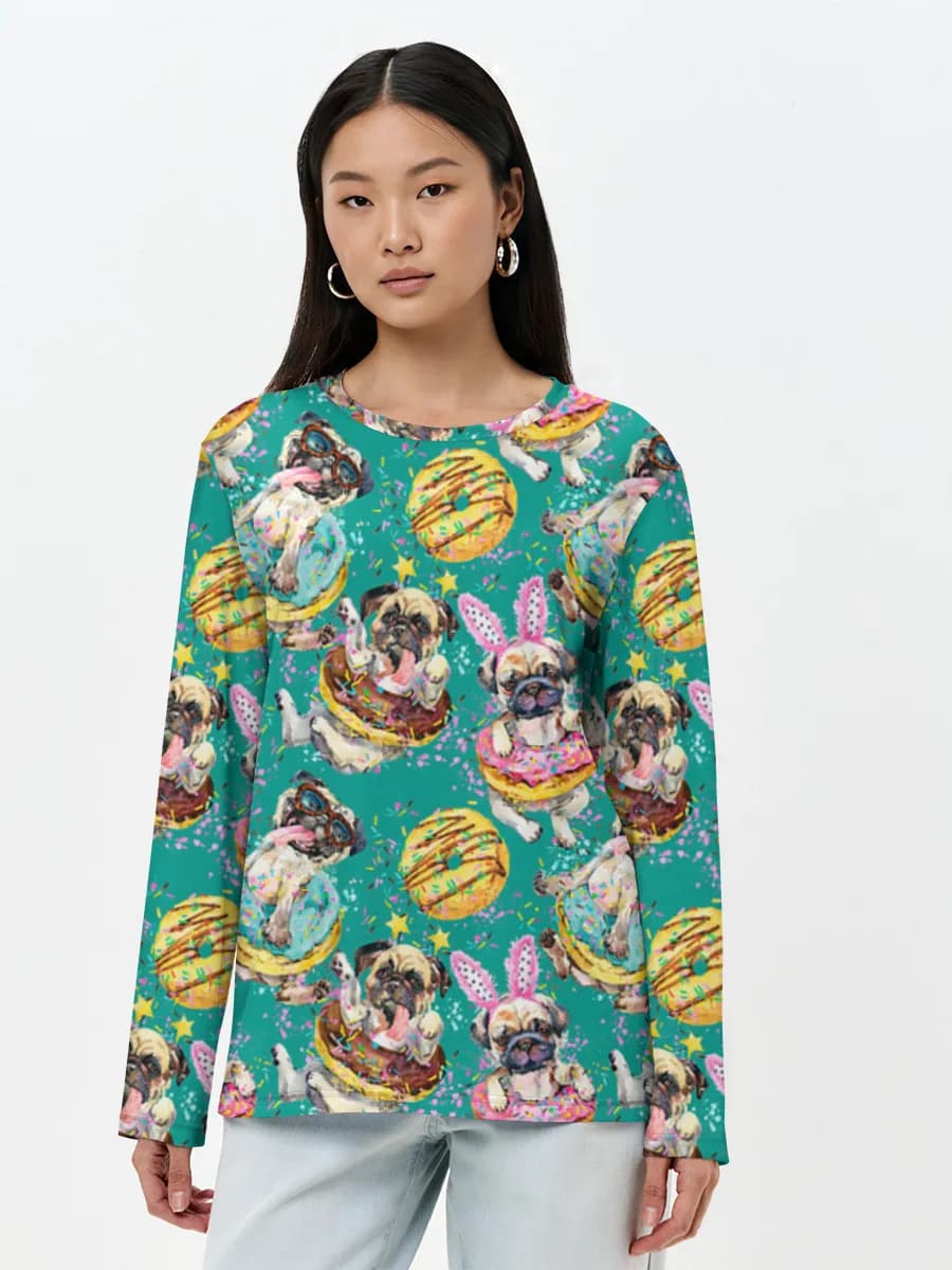 Camisa de manga larga para mujer. Algodón.