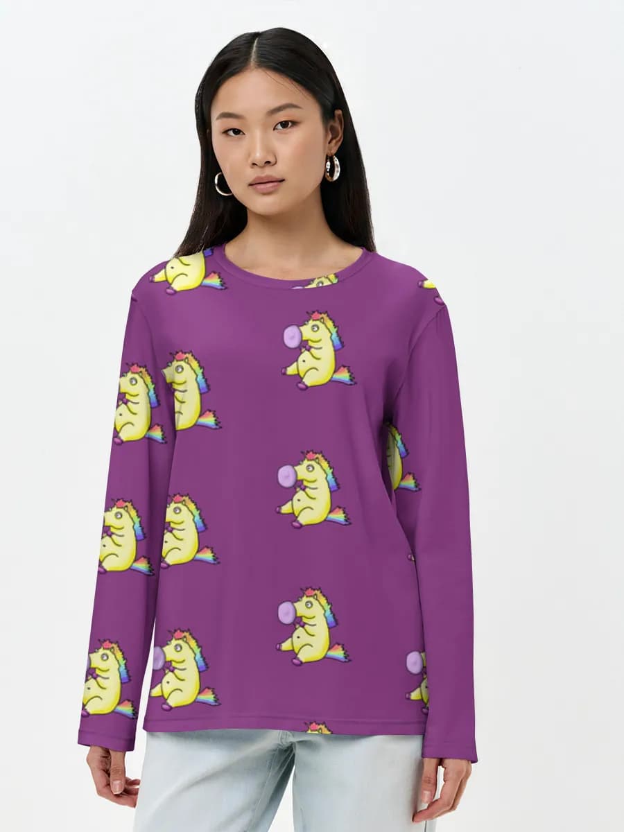 Damen Baumwoll Langarmshirt