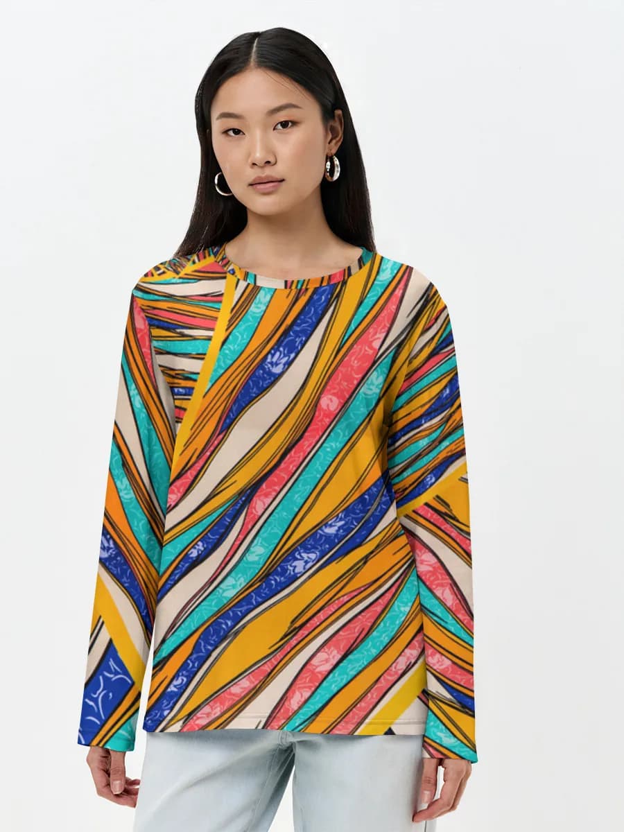 T-shirt Coton Manches Longues Femme