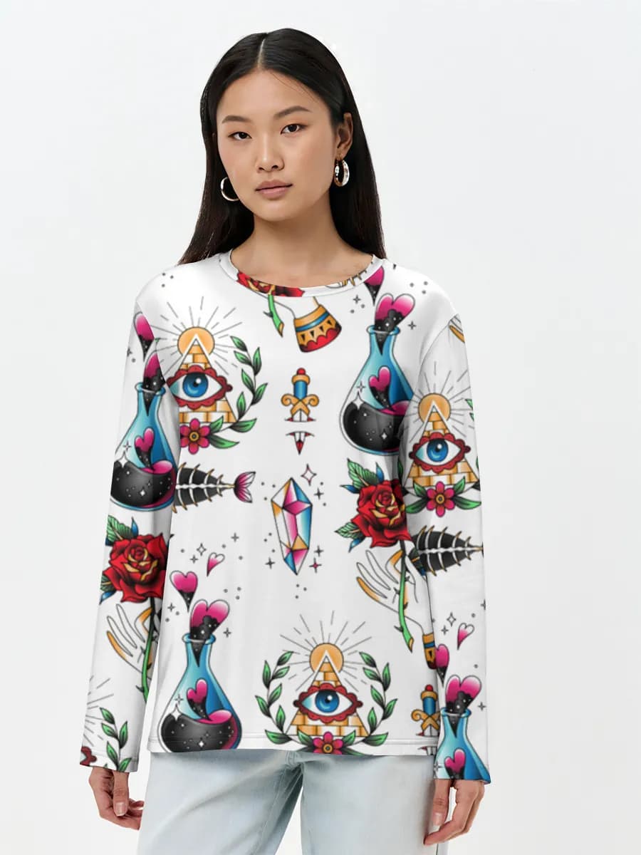 Women's long sleeve shirt. Cotton