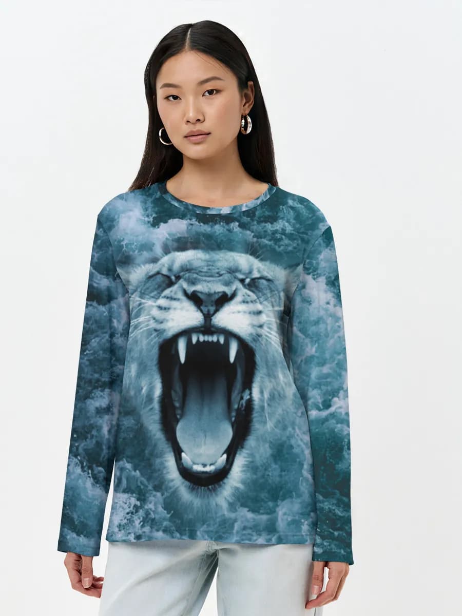 Camisa de manga larga para mujer. Algodón.
