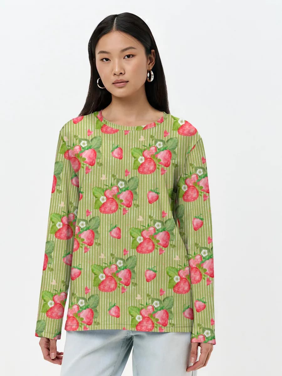 T-shirt Coton Manches Longues Femme