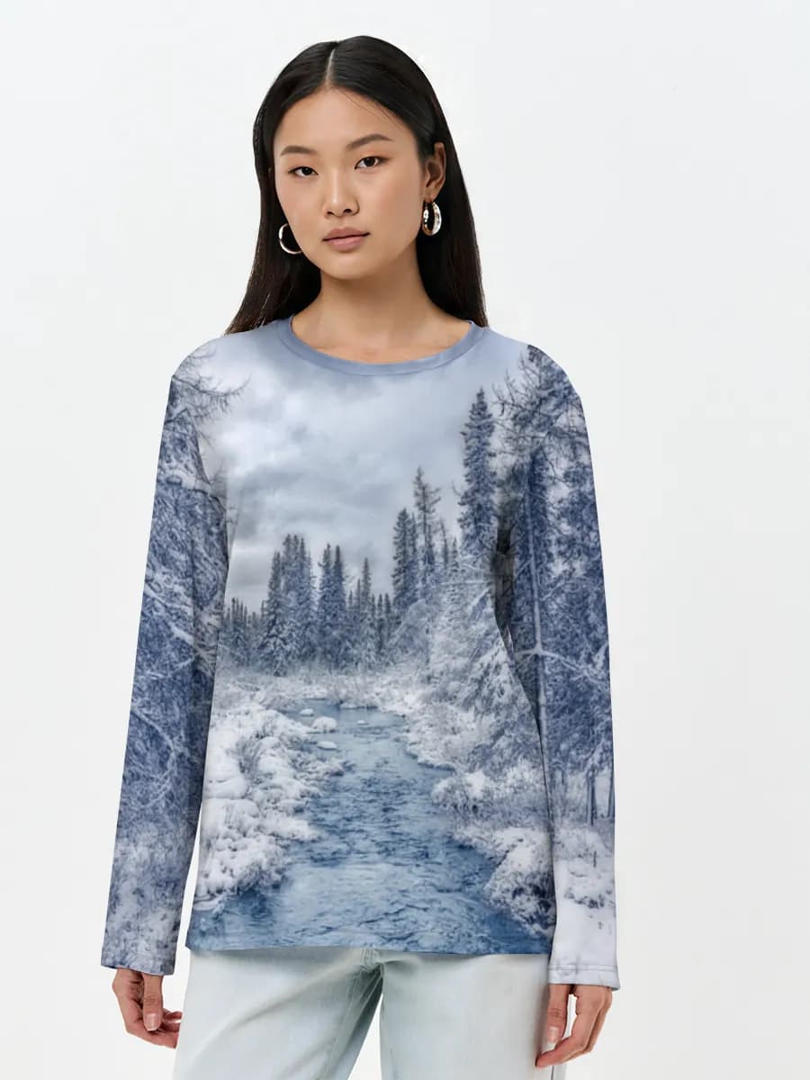 Women's long sleeve shirt. Cotton