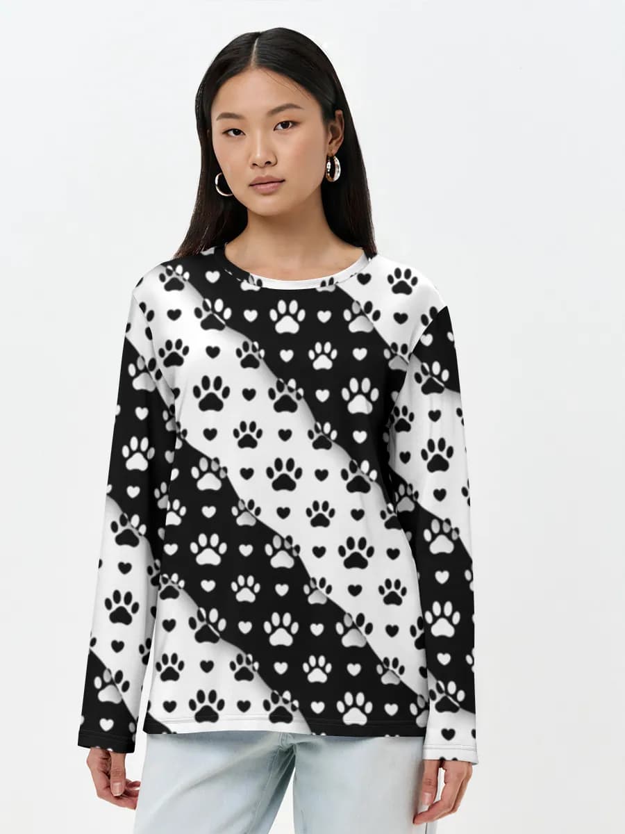 Damen Baumwoll Langarmshirt