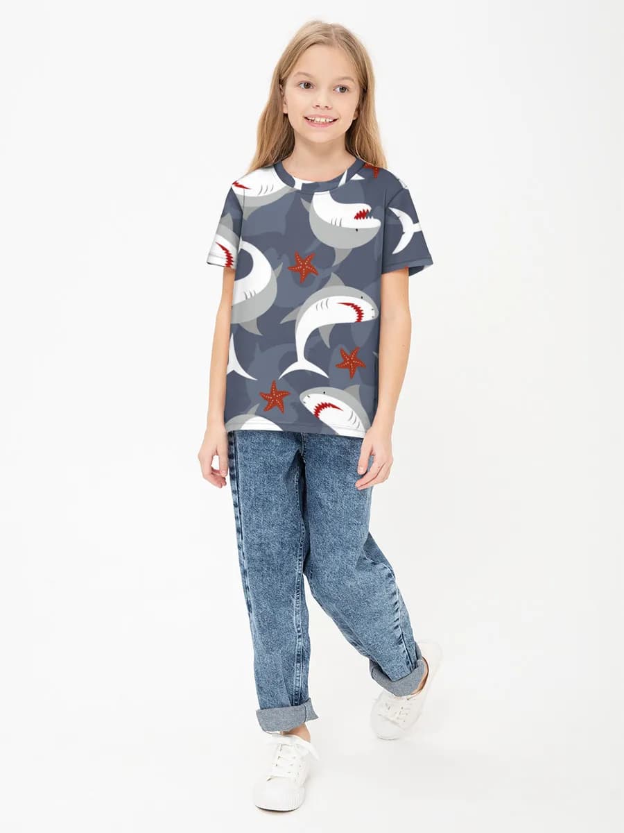 Children's cotton T-shirt (for girls. Copy)