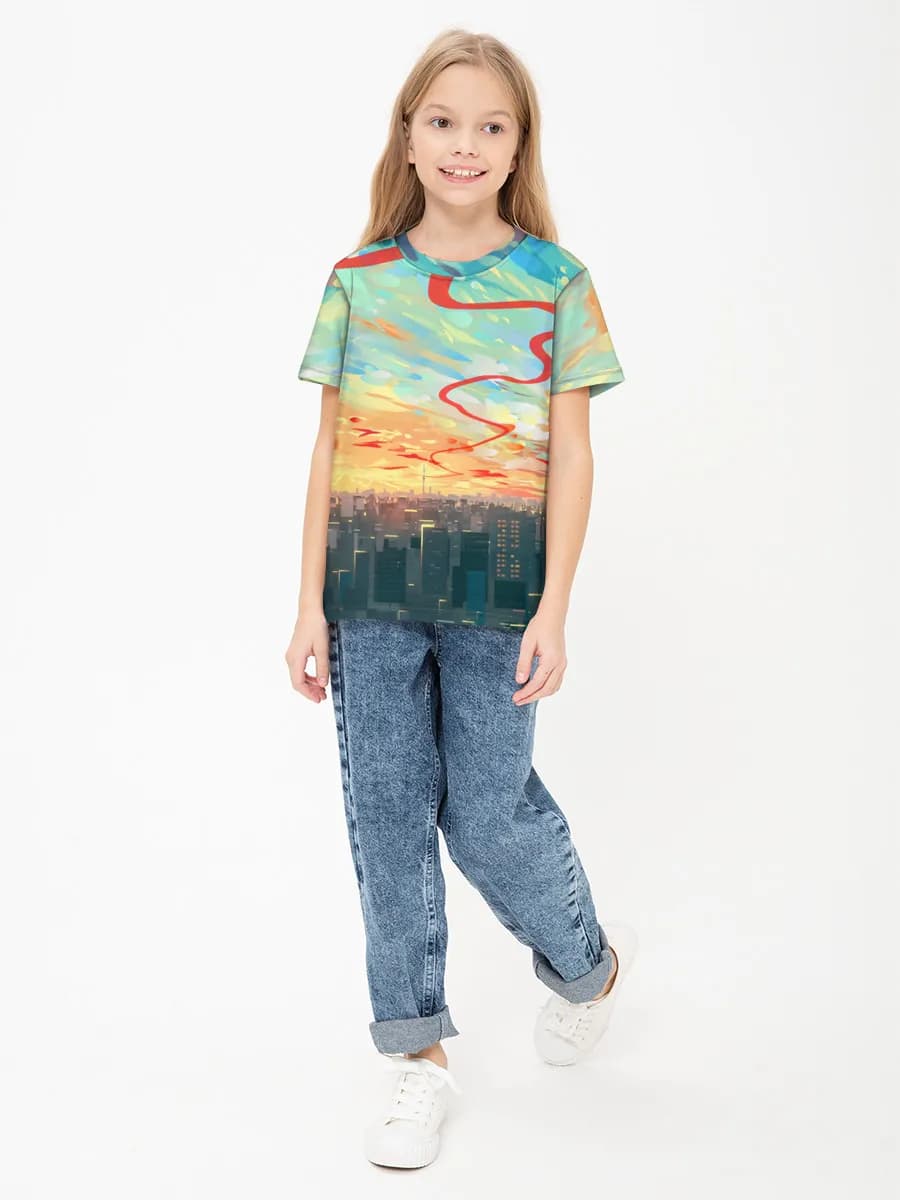 Children's cotton T-shirt (for girls. Copy)
