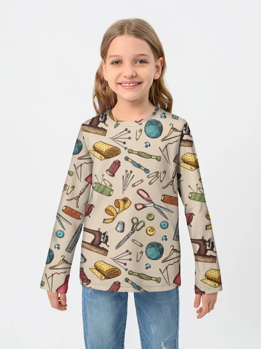 Children's cotton long sleeve shirt