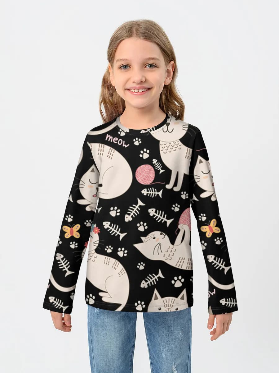 Children's cotton long sleeve shirt