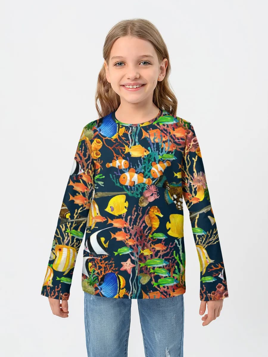Children's cotton long sleeve shirt