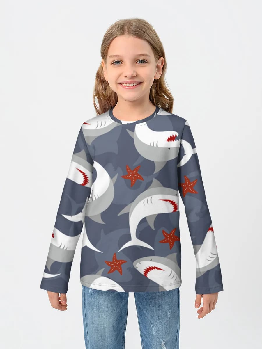 Children's cotton long sleeve shirt