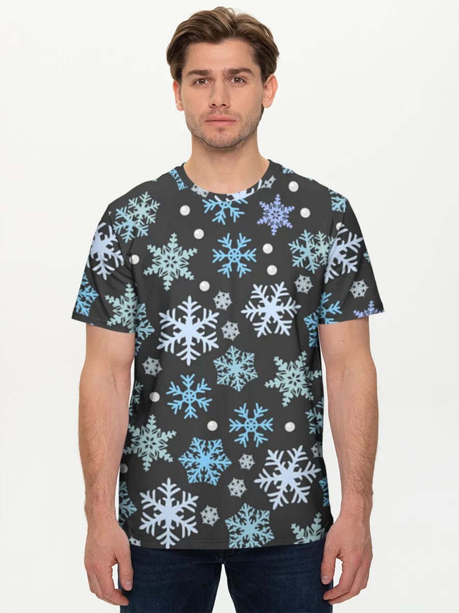 Blaue Schneeflocken auf Schwarz