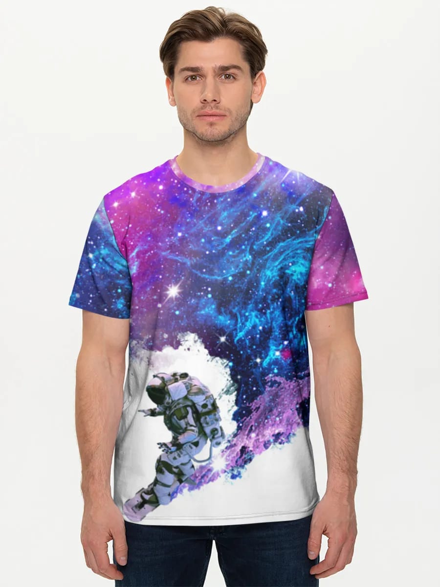 Astronaut surft den Kosmos
