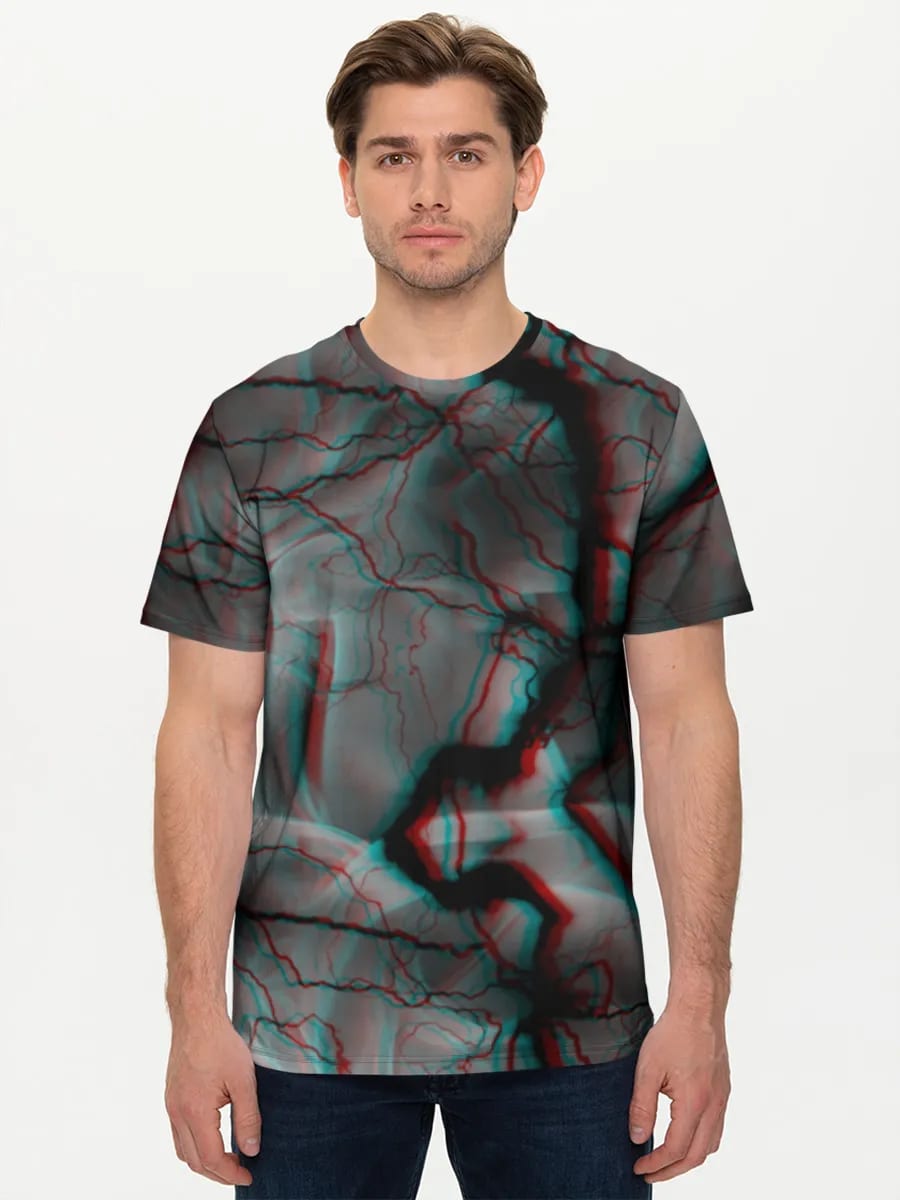 Anaglyph Glitch Rauch-Adern