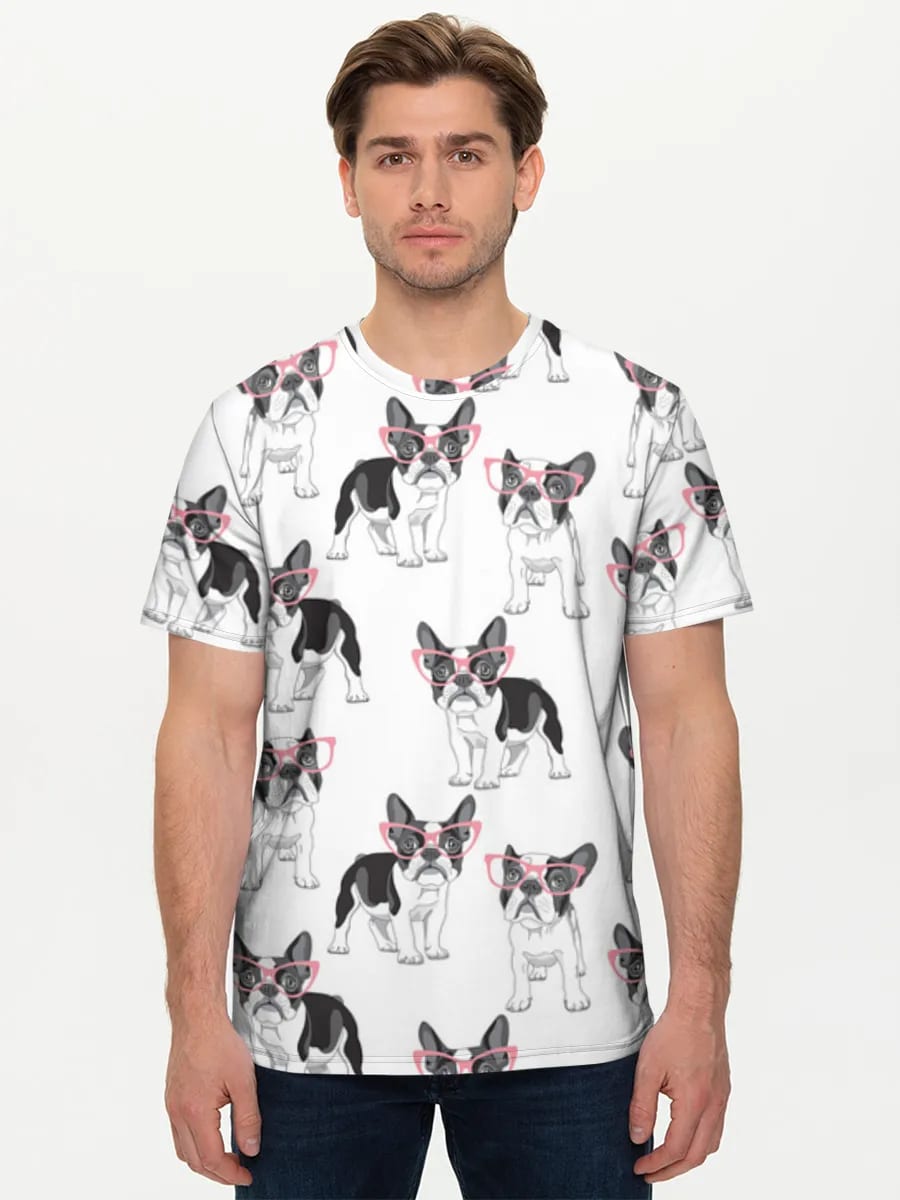 Französische Bulldogge Pinke Brille
