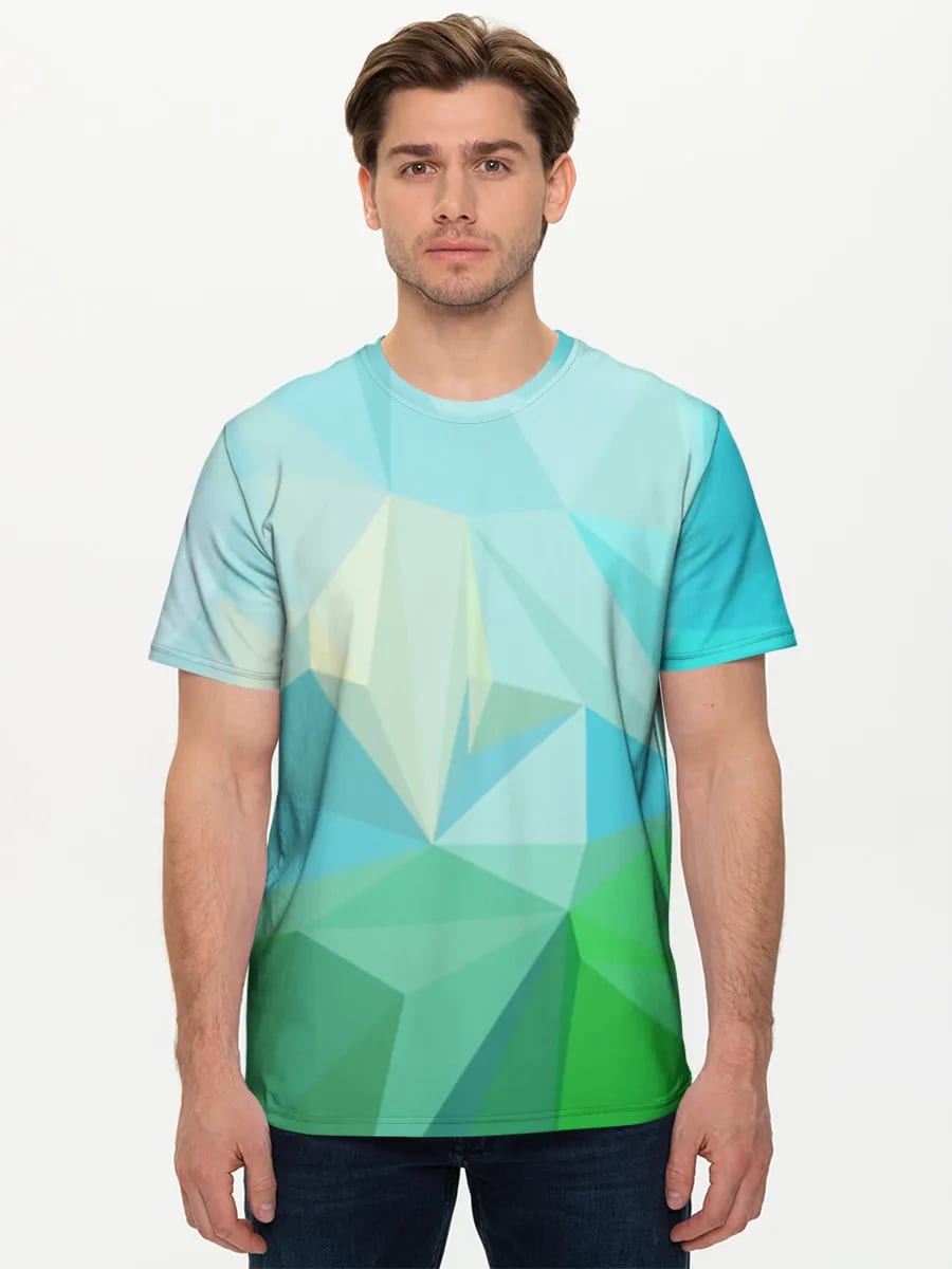 Blau-Grün Low Poly